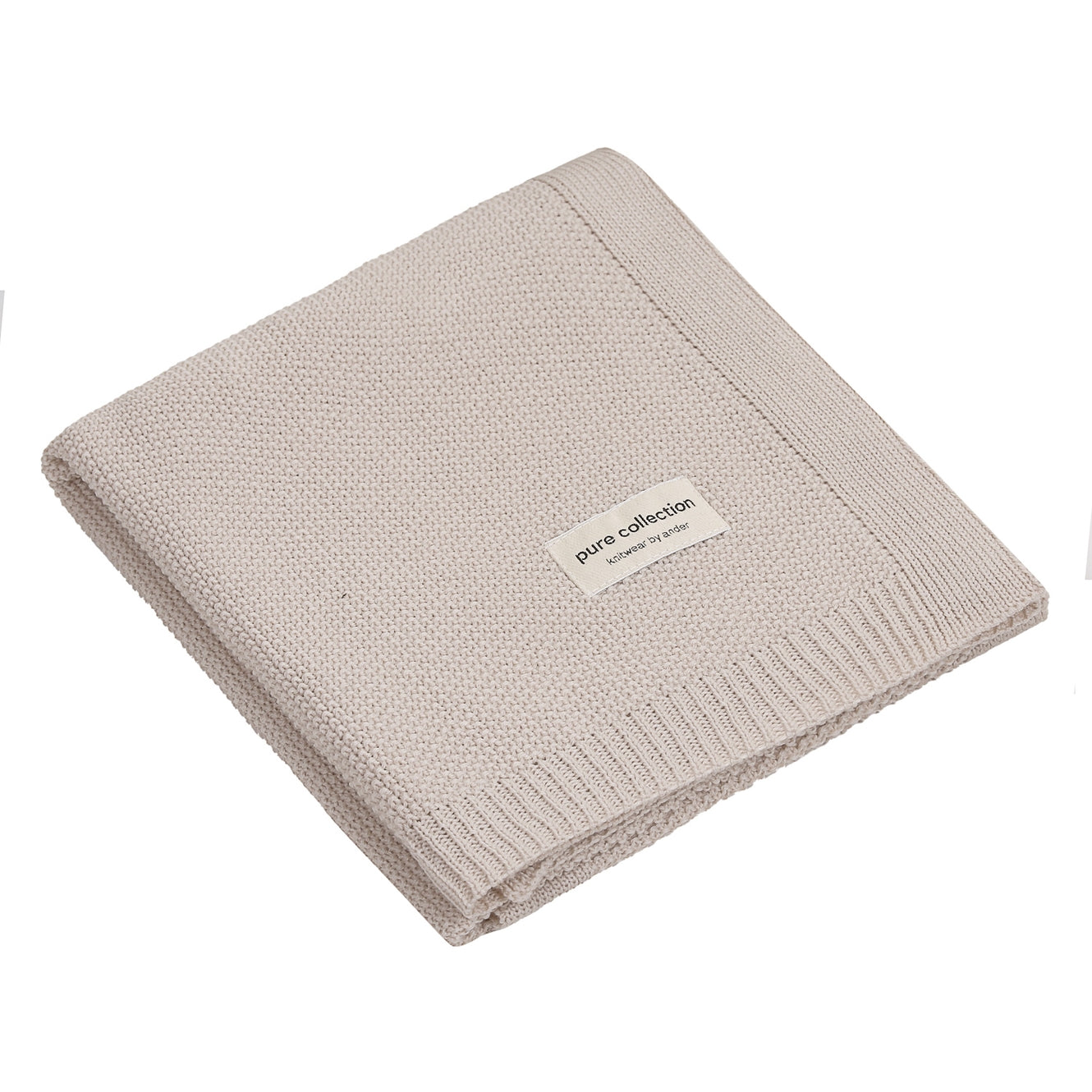 Babydecke aus 100% Merinowolle mit Namen bestickt "Abaco" in "Almond, Beige, Gray, Rose, Creme, Blue"  75x100 cm I Ander