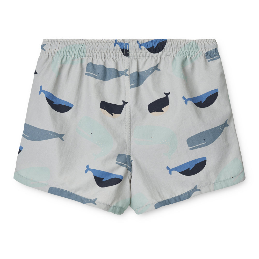 Badeshorts mit UV-Schutz "Aiden - Whales/Cloud Blue" I Liewood