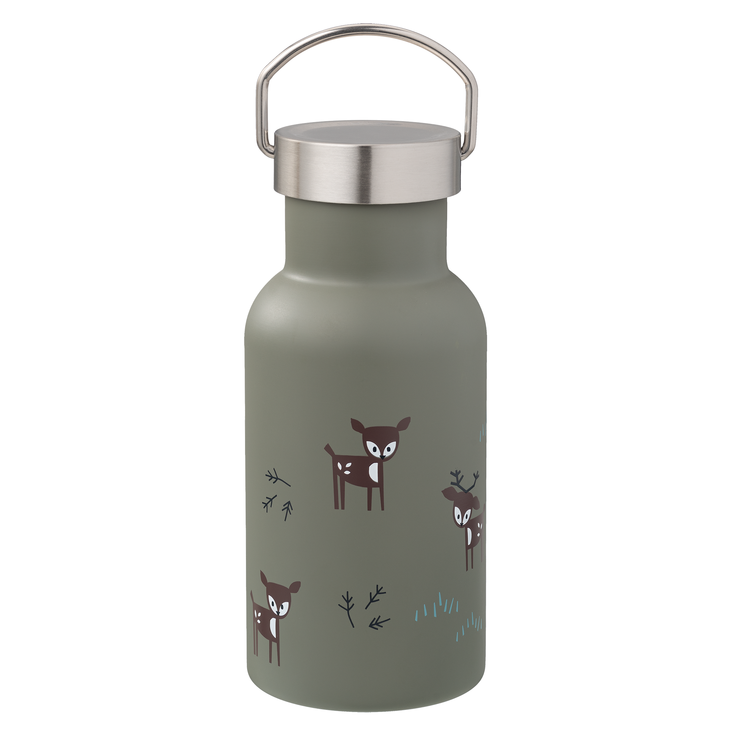 Trinkflasche Rehe "Woods Deer Olive" 350ml I Fresk