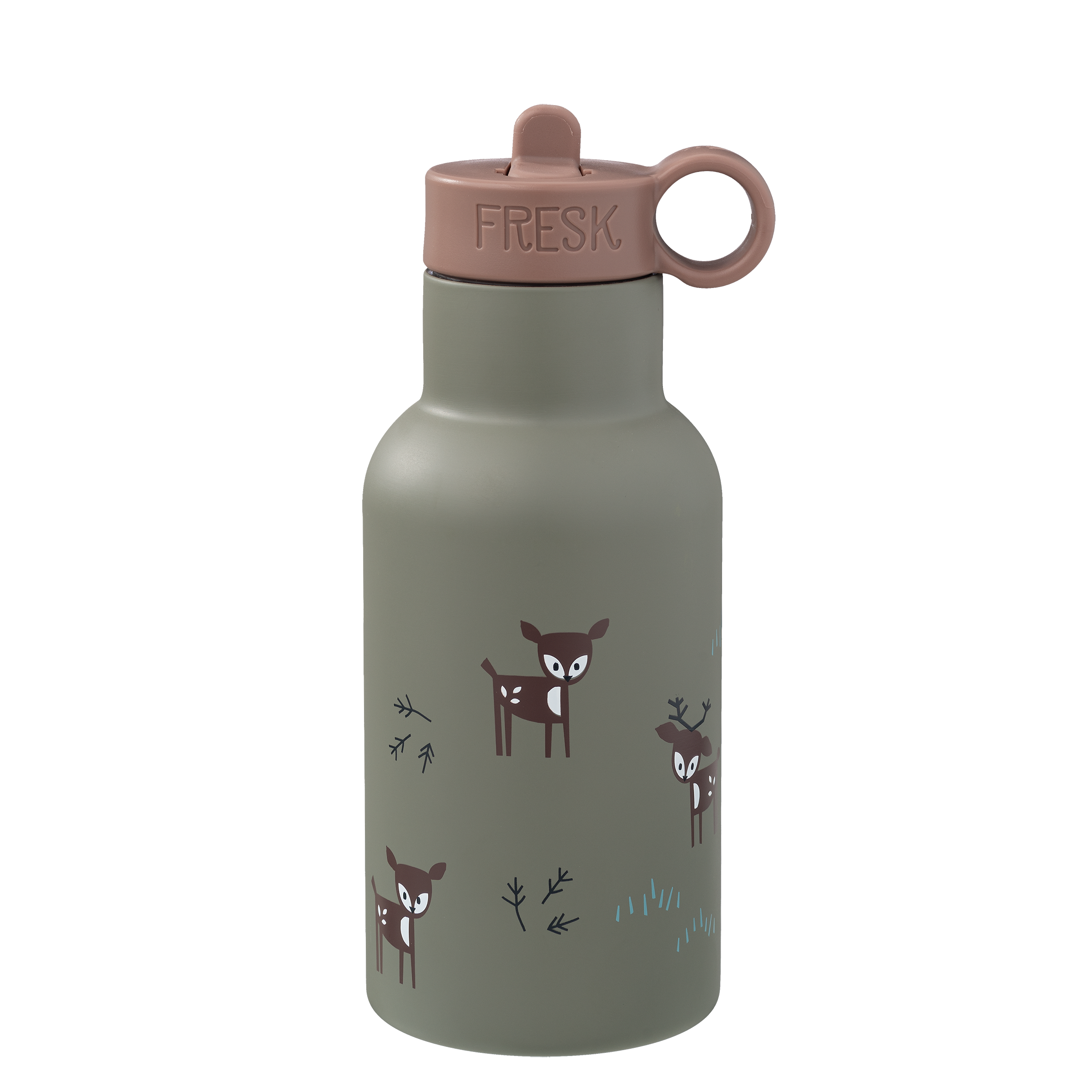 Trinkflasche Rehe "Woods Deer Olive" 350ml I Fresk