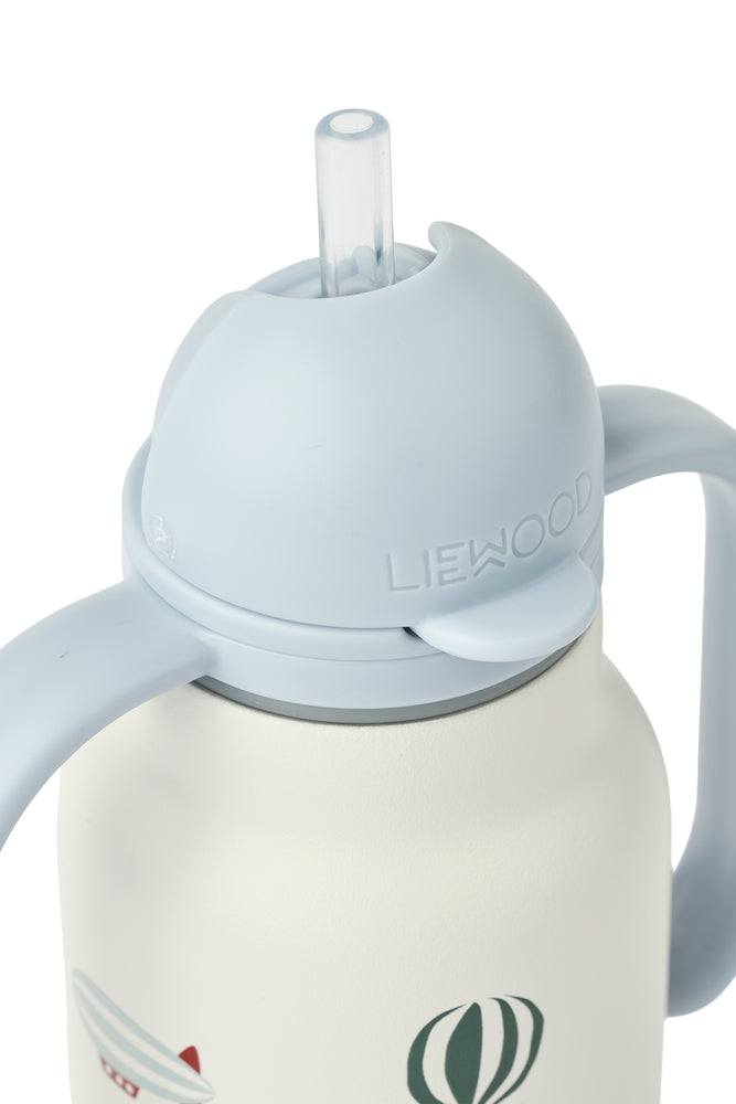 Trinkflasche mit Strohhalm 250ml "Kimmie - Aviator/Ecru" I Liewoood