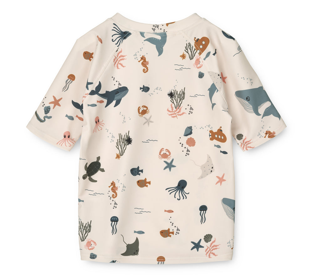 Schwimm-Shirt Kurzarm/UV-Shirt "Noah - Sea Creature/Sandy" I Liewood