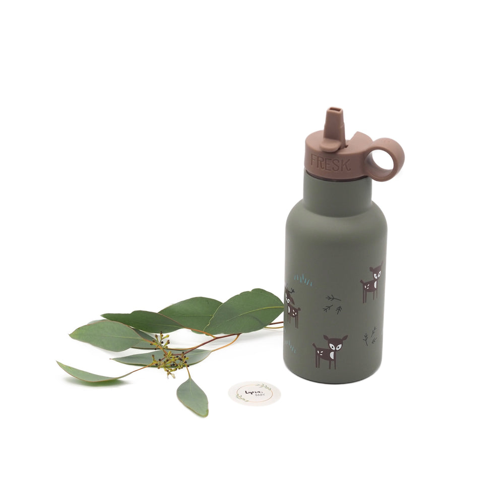 Trinkflasche Rehe "Woods Deer Olive" 350ml I Fresk