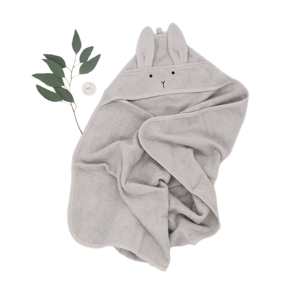 Babyhandtuch/Kapuzenhandtuch "Albert - Rabbit/Dumbo Grey" 70x70 cm I Liewood