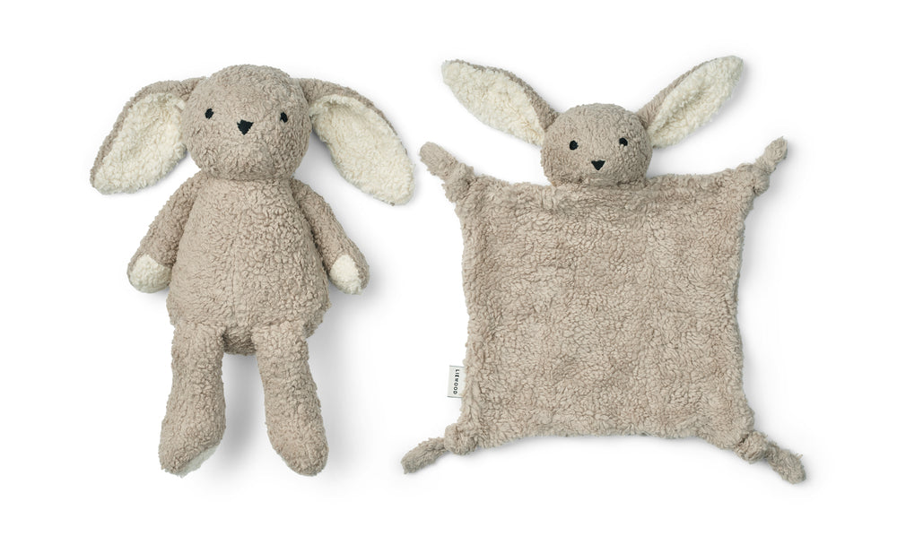 Babygeschenk/Geschenkbox Schmusetuch und Kuscheltier "Ted - Rabbit/Pale Grey" I Liewood