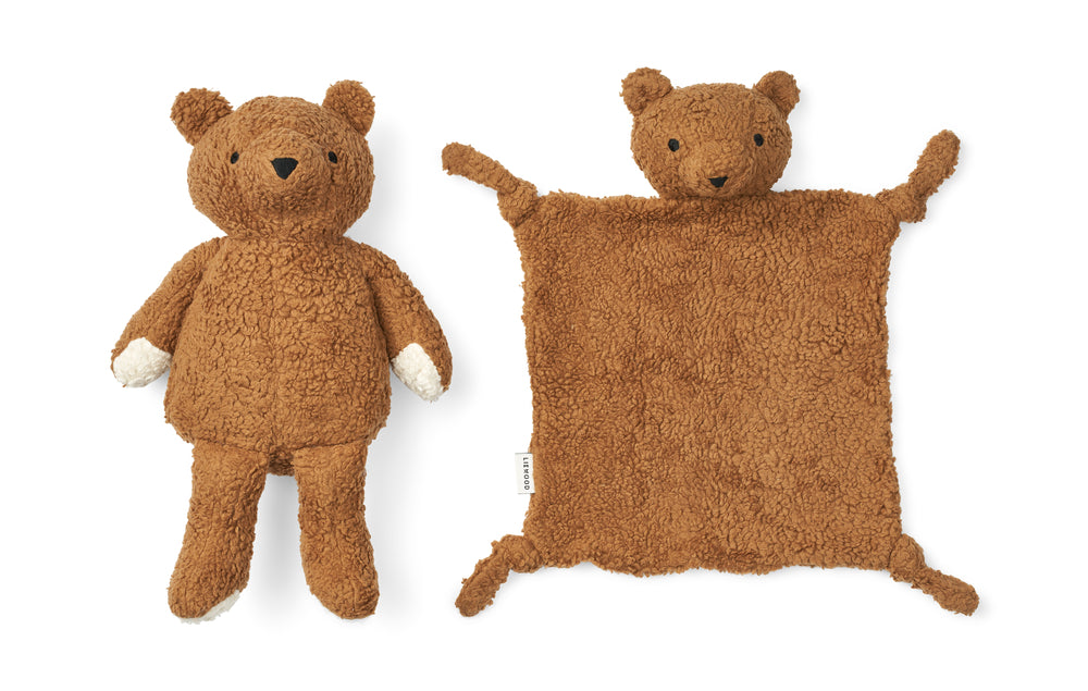 Babygeschenk/Geschenkbox Schmusetuch und Kuscheltier "Ted - Mr. Bear/Golden Caramel" I Liewood