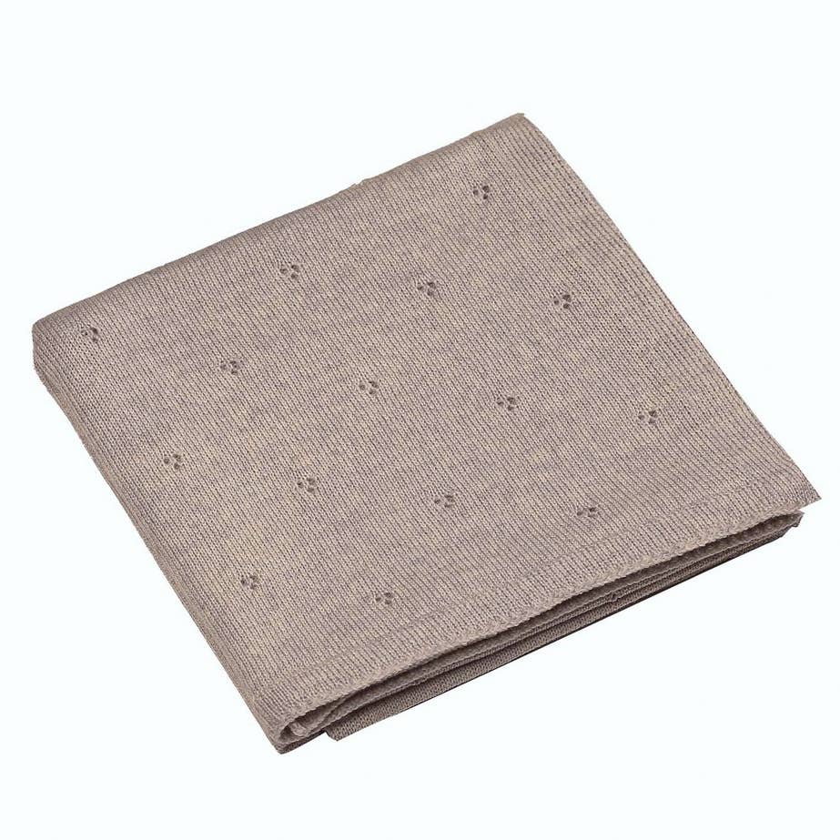 Babydecke aus 100% Merinowolle mit Namen bestickt "Apollo" in "Taupe, Beige, Brown, Gray, Blue, Sage"  75x100 cm I Ander