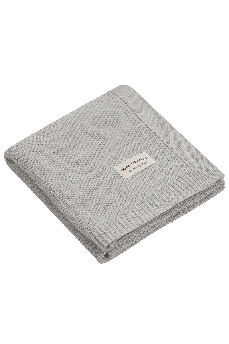 Babydecke aus 100% Merinowolle mit Namen bestickt "Abaco" in "Almond, Beige, Gray, Rose"  75x100 cm I Ander