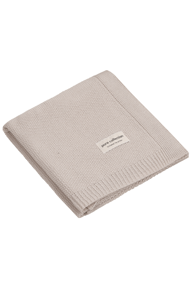 Babydecke aus 100% Merinowolle mit Namen bestickt "Abaco" in "Almond, Beige, Gray, Rose"  75x100 cm I Ander