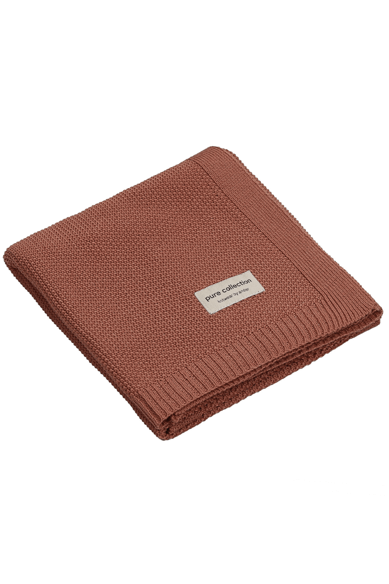 Babydecke aus 100% Merinowolle mit Namen bestickt "Abaco" in "Almond, Beige, Gray, Rose"  75x100 cm I Ander