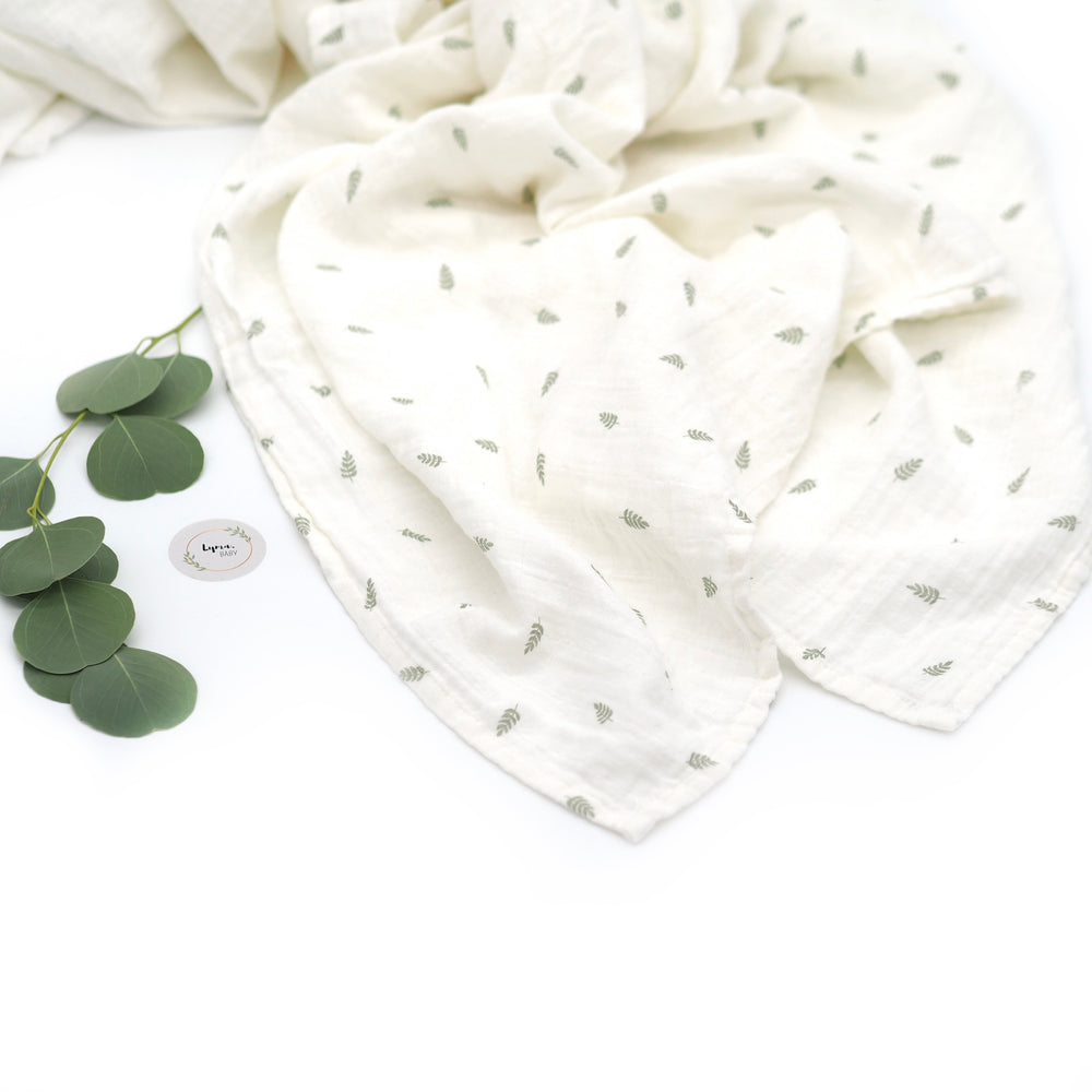 Musselin Pucktuch "Swaddle Blanket Leaves" I Mushie