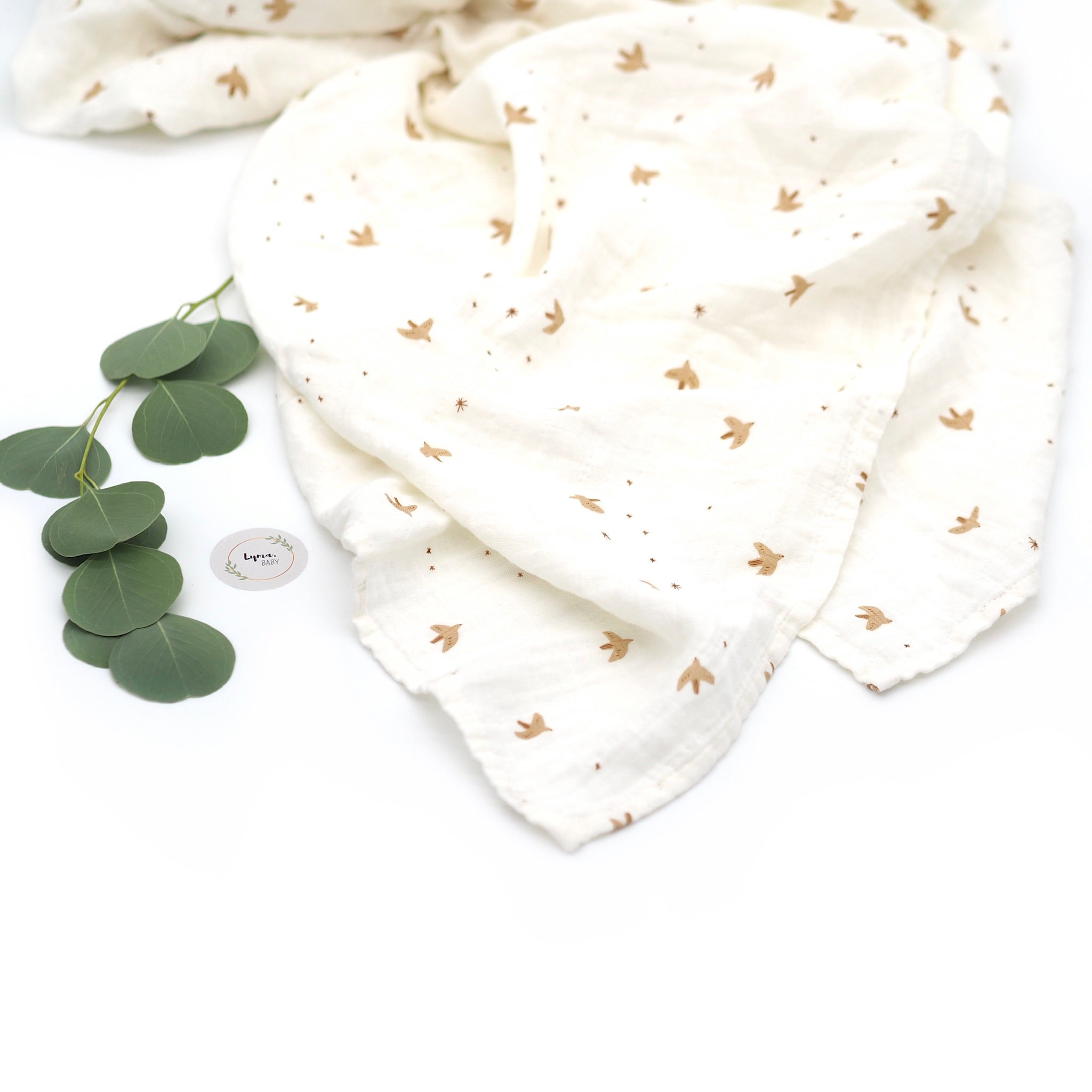 Musselin Pucktuch "Swaddle Blanket Sparrow" I Mushie